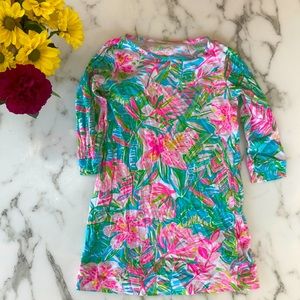 Lily Pulitzer floral 3/4 sleeve cover up